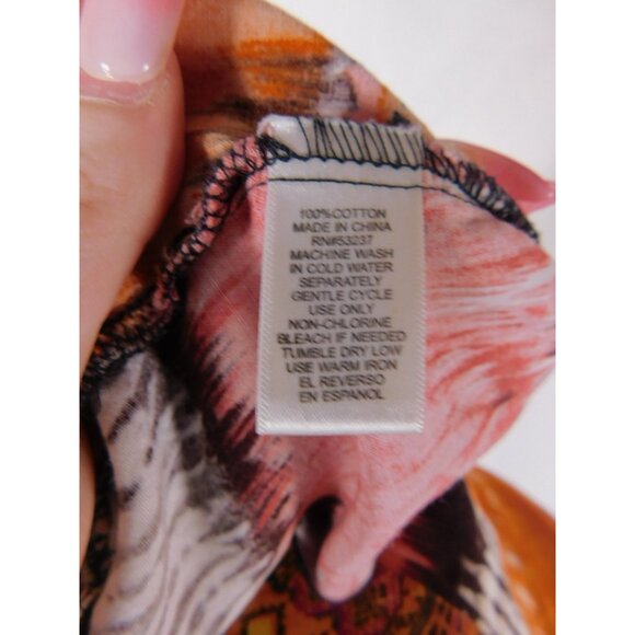 Mlle Gabrielle Dress Womens 1X Orange Boho Maxi Sleeveless Tassel Tie Dye Print - Picture 12 of 12